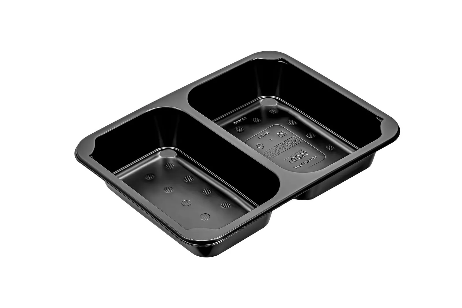 227*178 POL Model 2 Compartment Ready Meal Tray