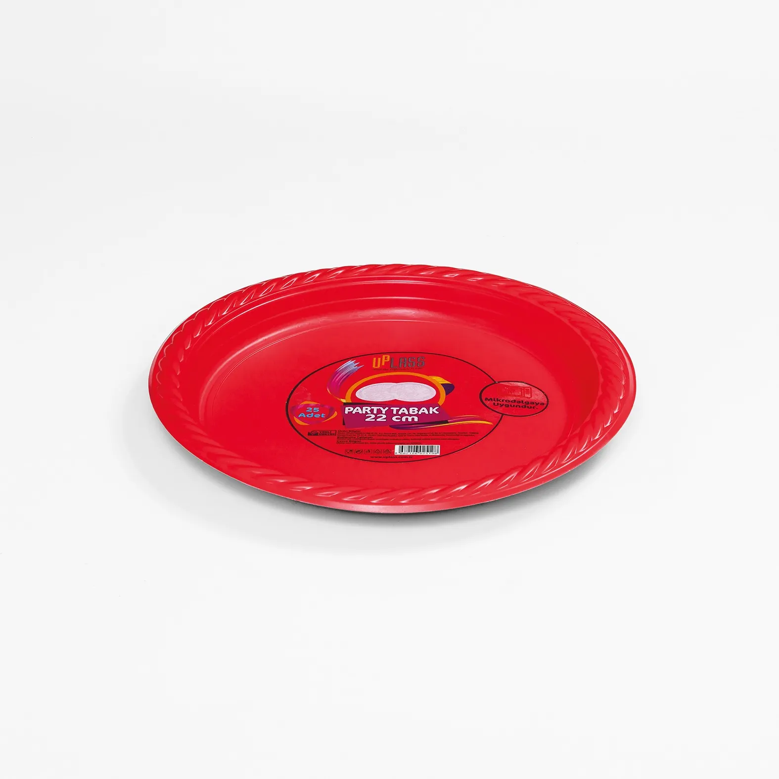 Tabak 22 cm  PP Kırmızı