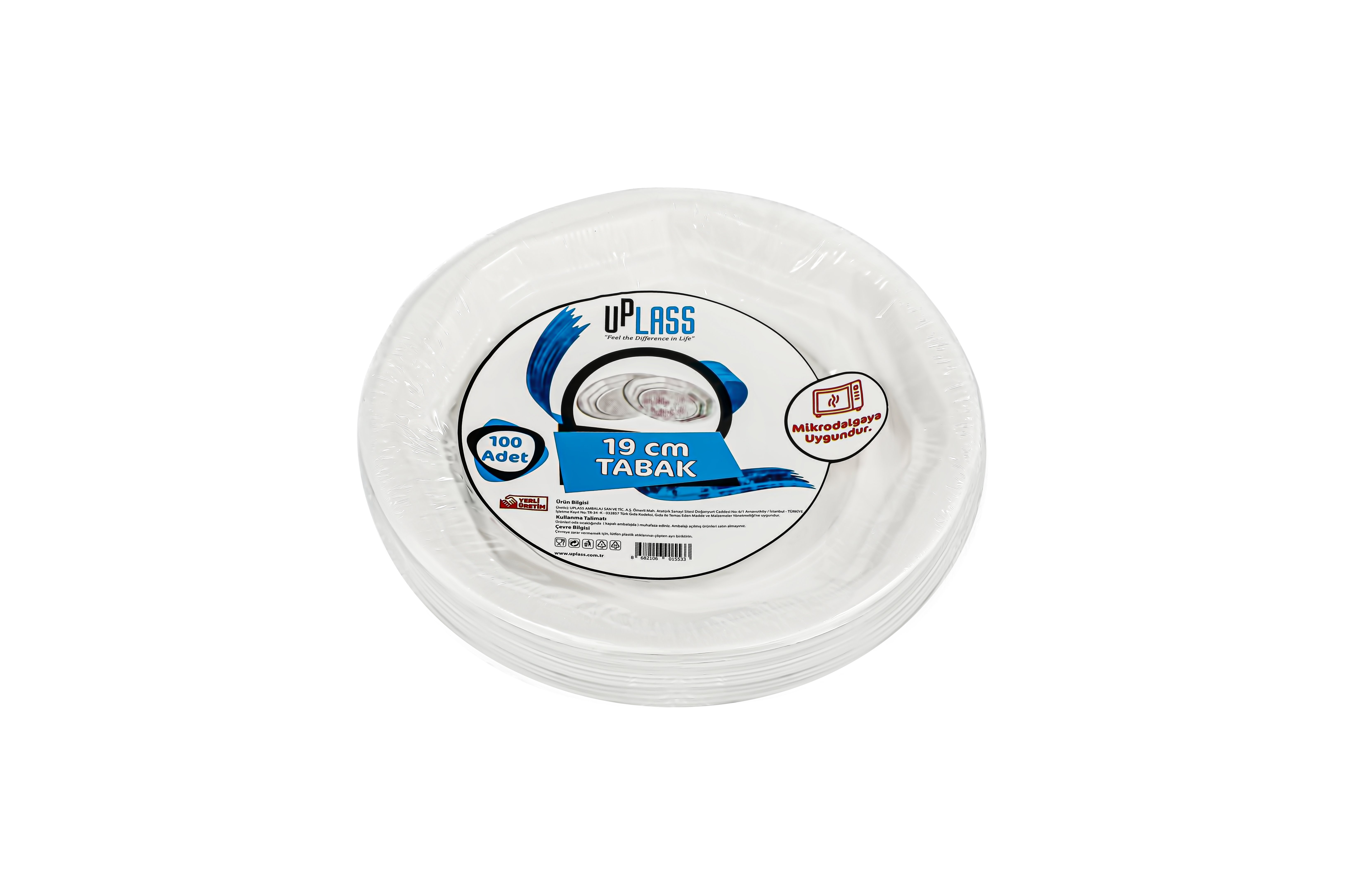 Tabak 21 cm Köşeli PP Beyaz