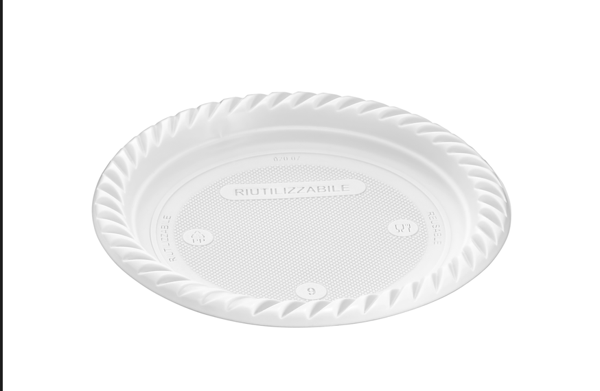 Tabak 21 cm Köşeli PP Beyaz