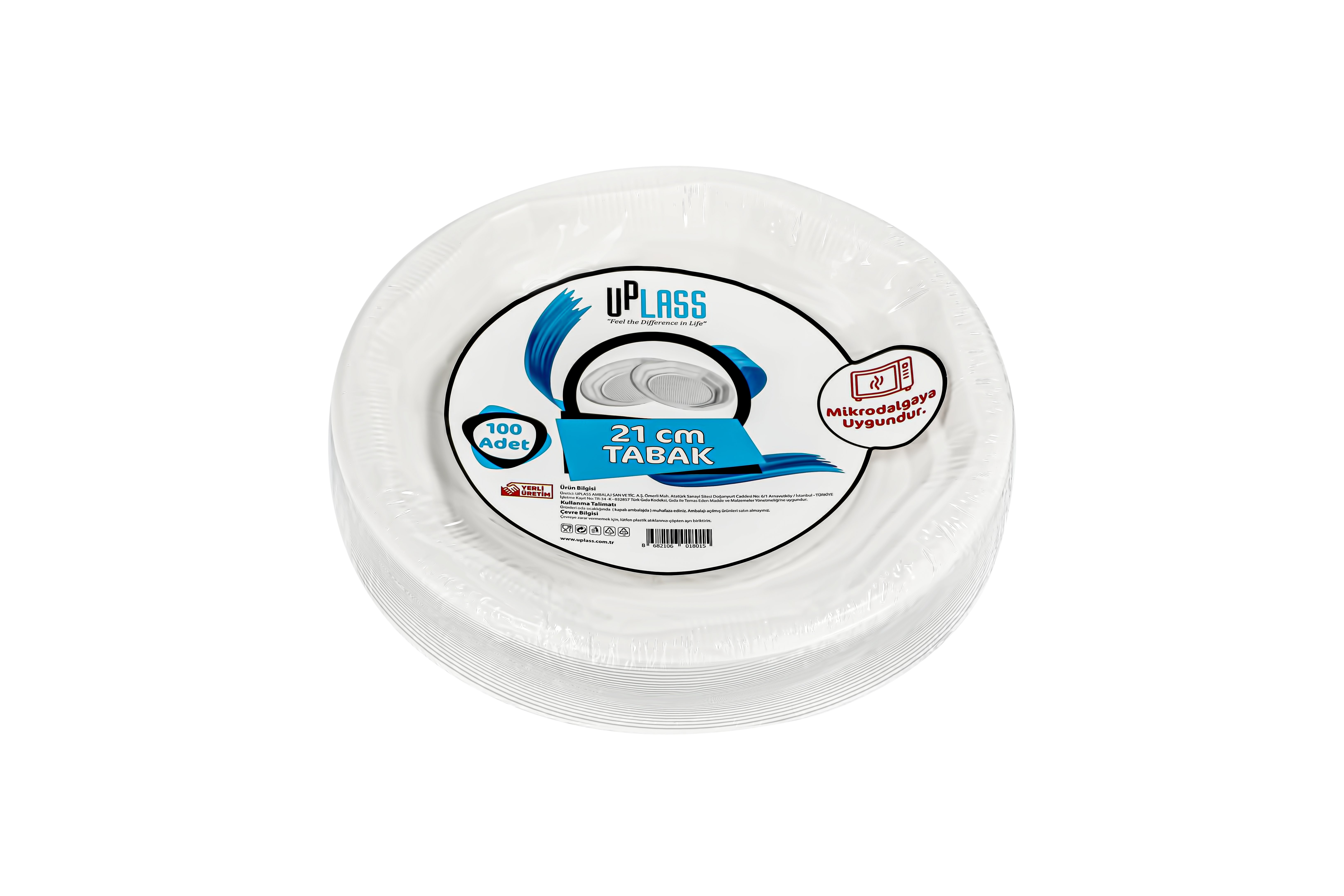 Tabak 21 cm Köşeli PP Beyaz